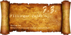 Fillinger Zalán névjegykártya