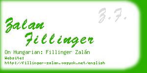 zalan fillinger business card